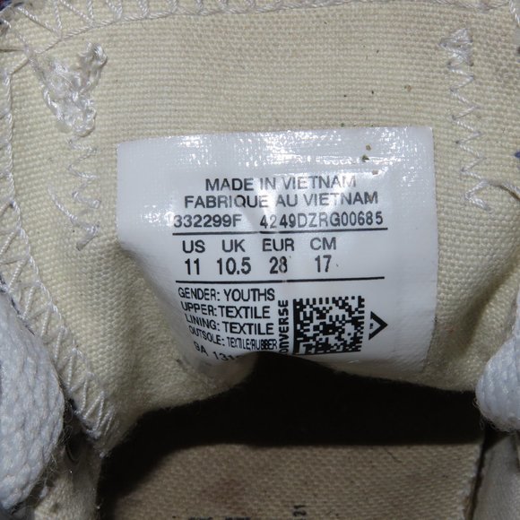 Converse All Star black mono & blue canvas low top sneakers shoes 11 - Picture 13 of 14